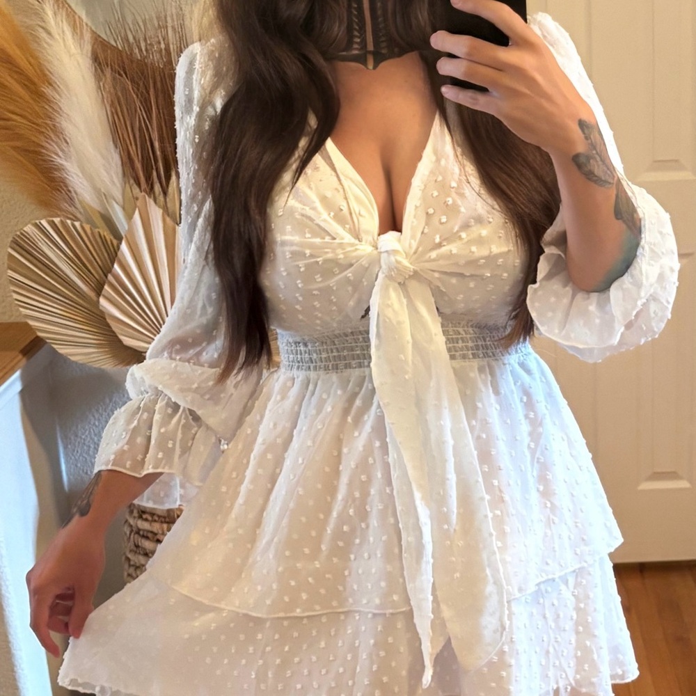 White Polka Dot Dress